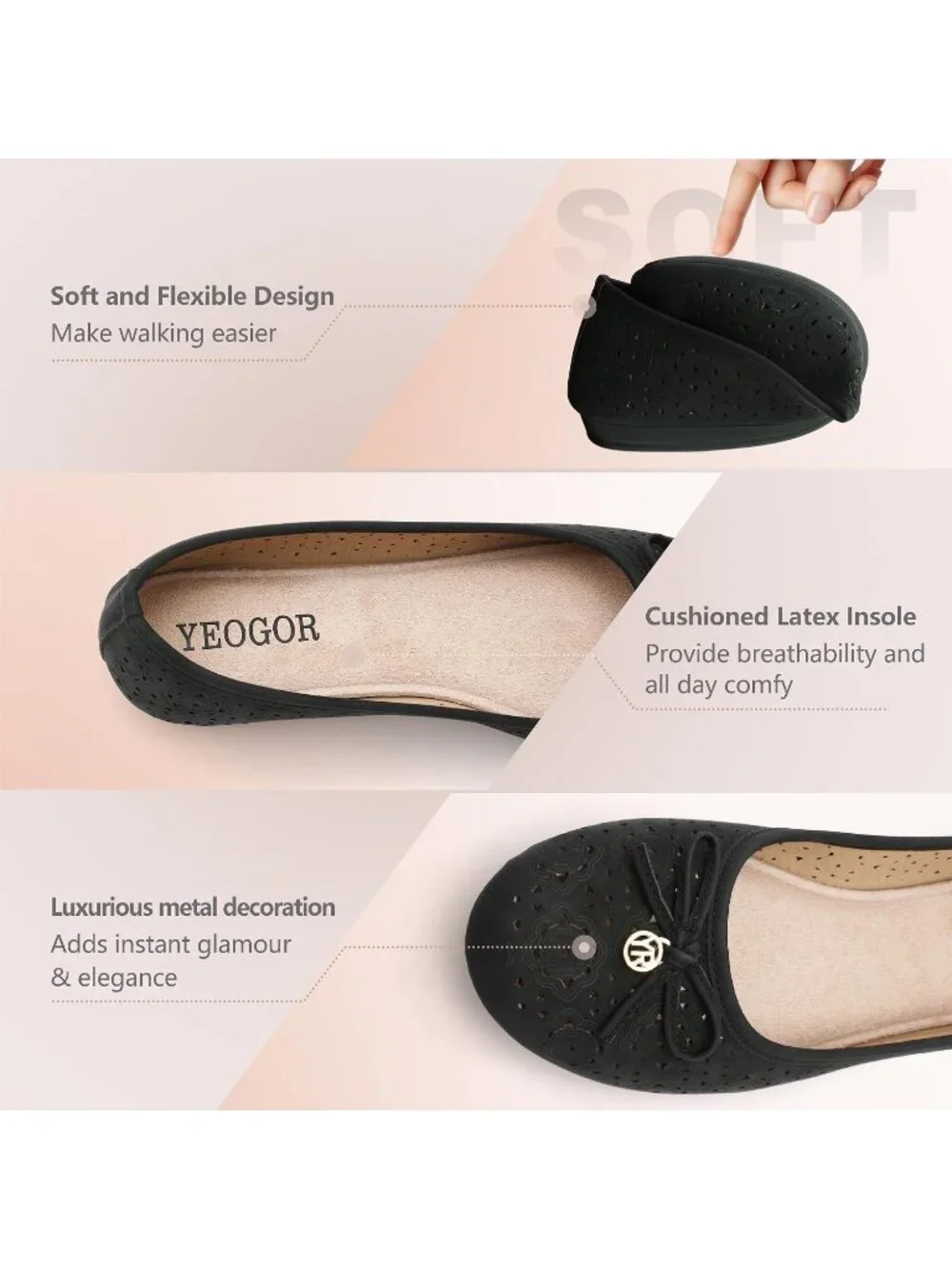 Women's 02 Black Micro Fiber Comfortable Round Toe Flat Slip on Dressy Shoes